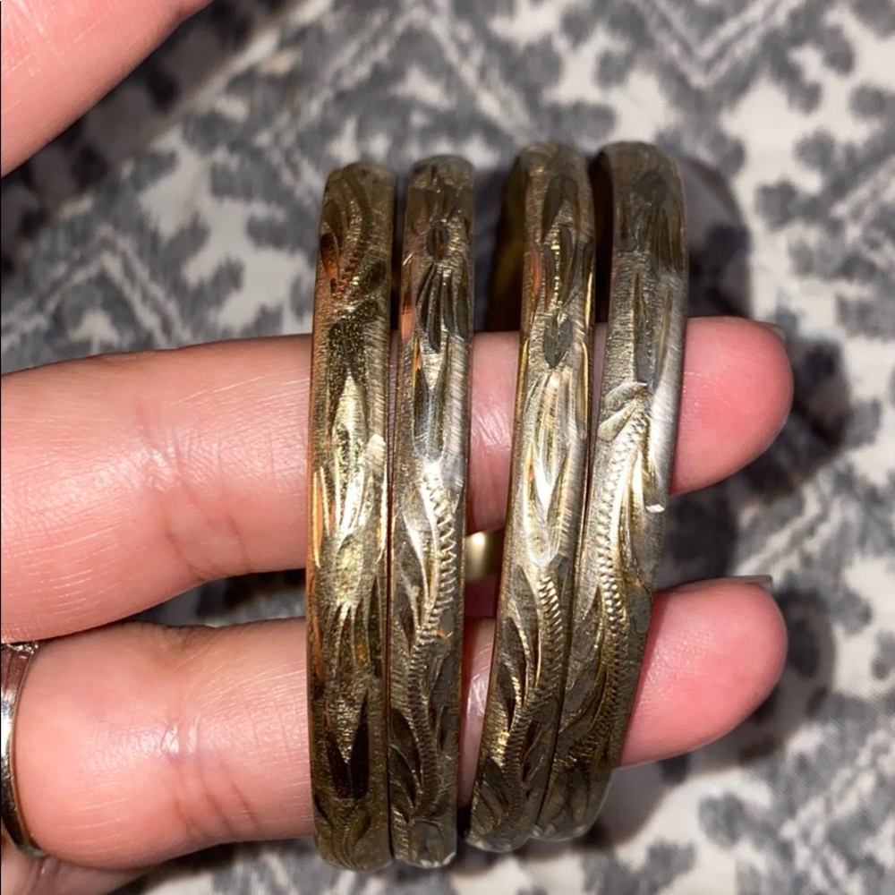 Gold bangle bracelets